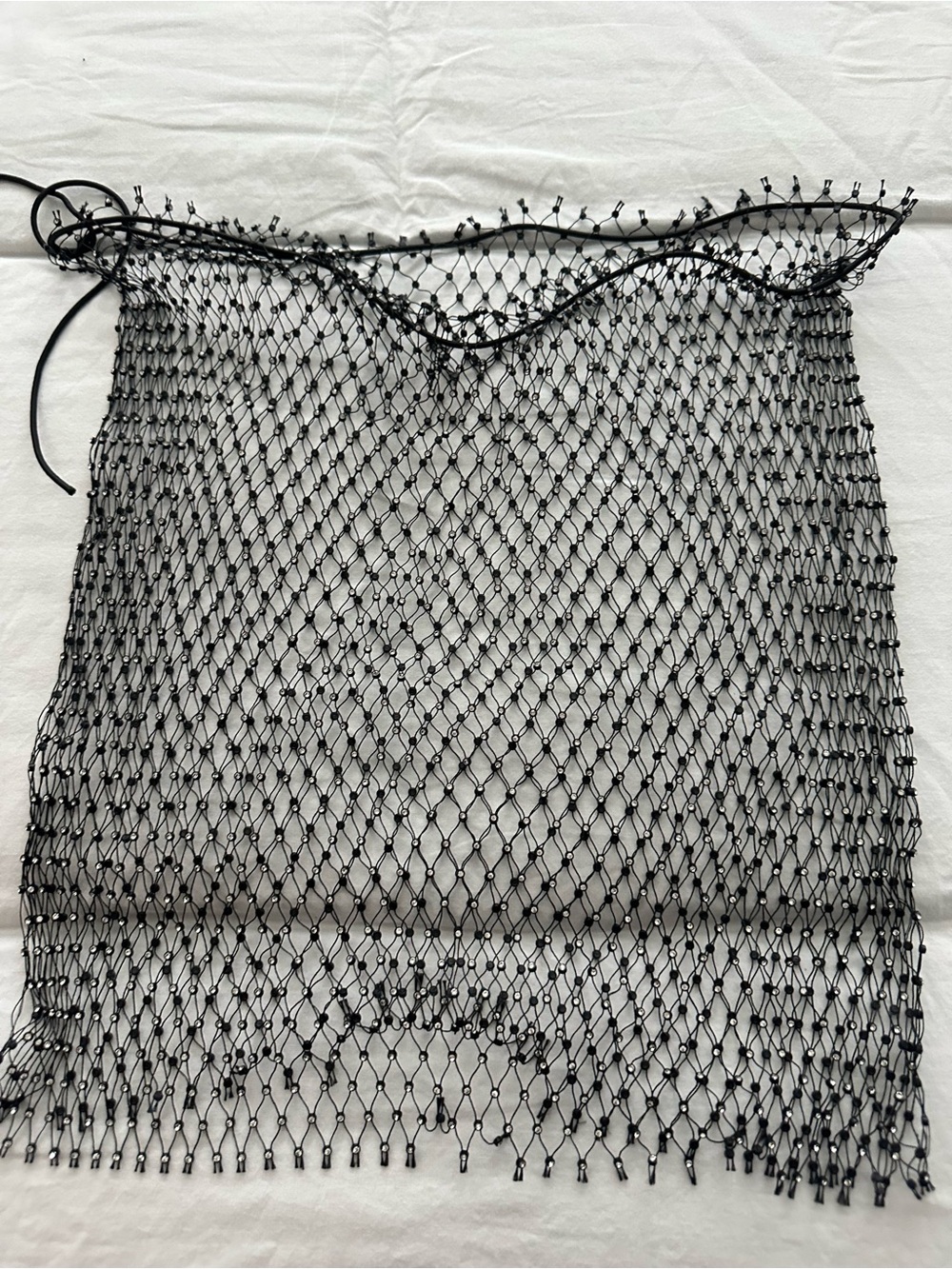 Beaded Black Mesh Skirt Cover-Up